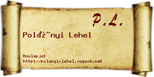 Polányi Lehel névjegykártya